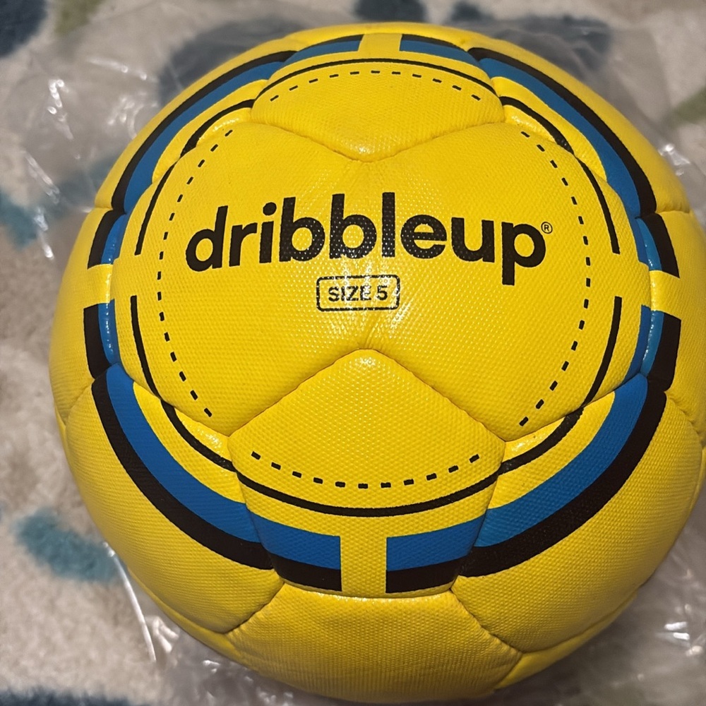 Yellow and Blue Kids Soccer Ball
